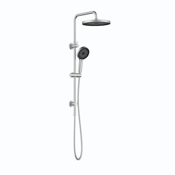 The Gabe Twin Shower on rail – Brushed Nickel