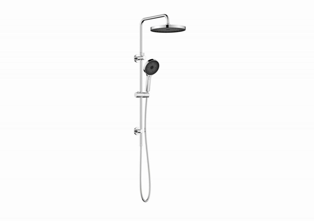 The Gabe Twin Shower on rail – Chrome