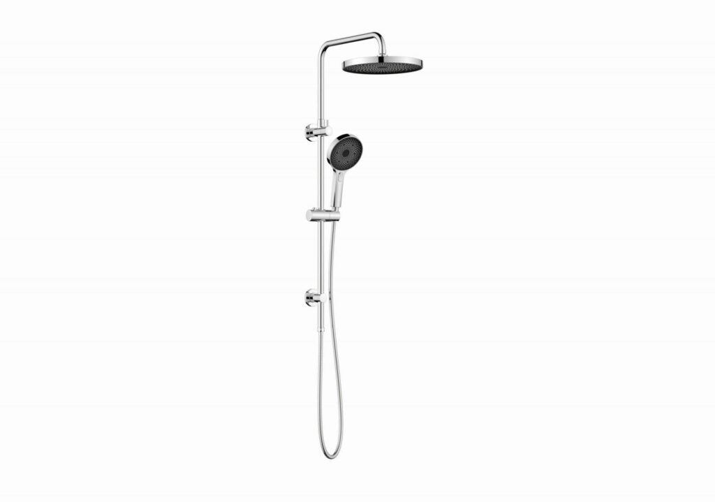 The Gabe Twin Shower on rail – Chrome
