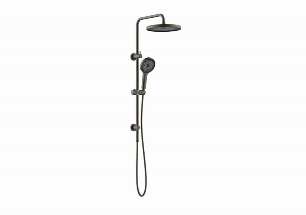 The Gabe Twin Shower on Rail – Gun Metal