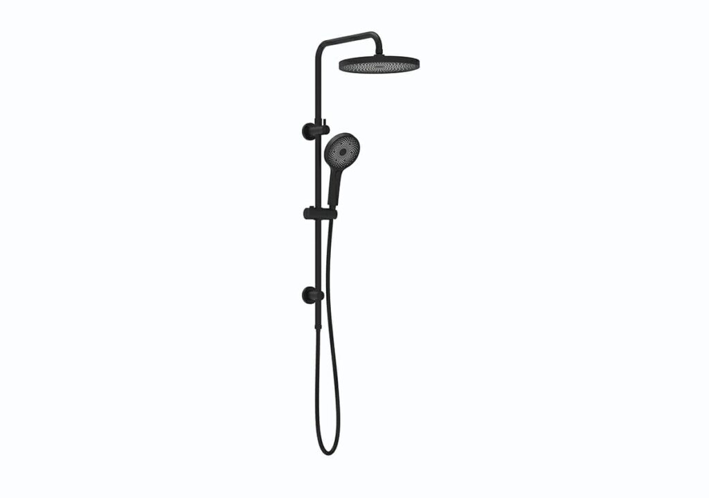 The Gabe Twin Shower on rail – Matt Black