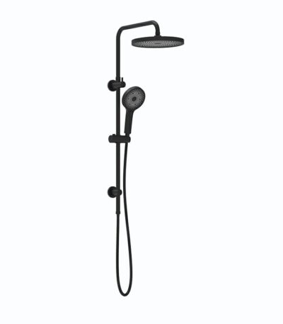 The Gabe Twin Shower on rail – Matt Black