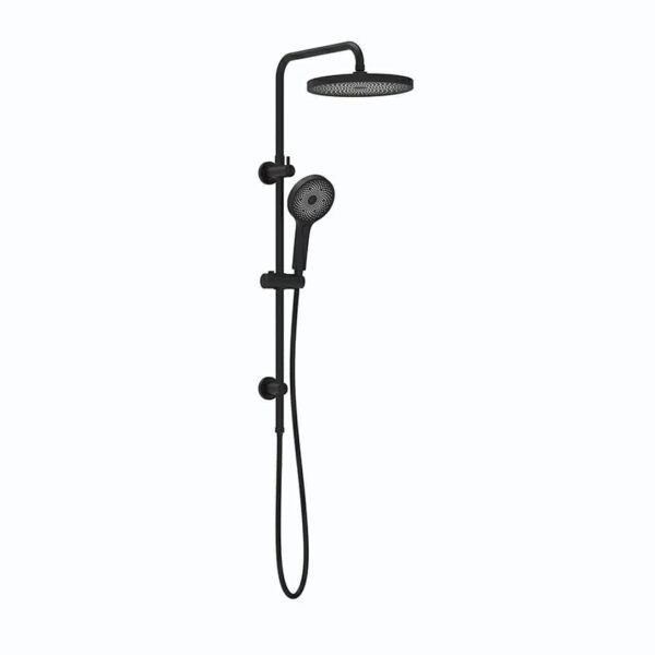 The Gabe Twin Shower on rail – Matt Black