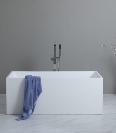 Theo Back to Wall Bathtub - Matt White - No Overflow - 1700mm | THBT1700MW