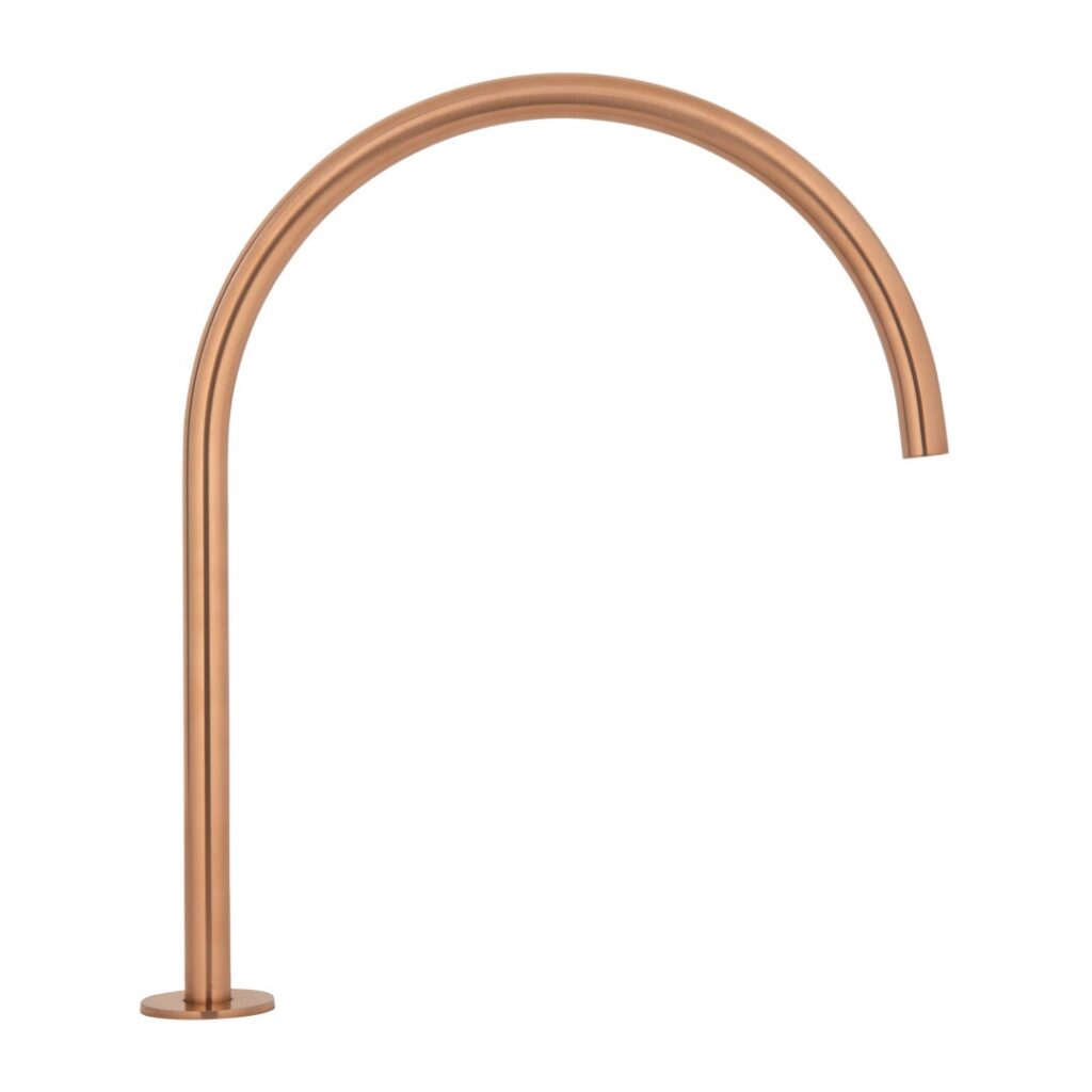 Thin Bench Mounted Spout - Brushed Copper