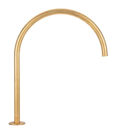 Thin Bench Mounted Spout - Tumbled Aged Brass