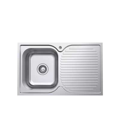 Tiva 780 Single Kitchen Sink with Drainer, Left Bowl