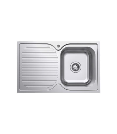 Tiva 780 Single Kitchen Sink with Drainer, Right Bowl