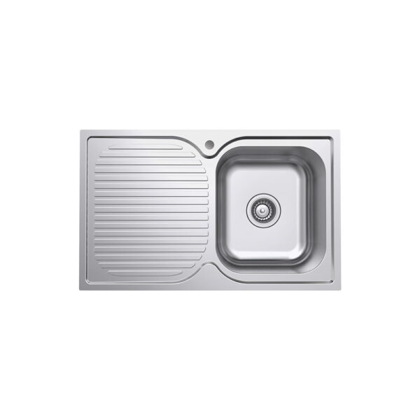 Tiva 780 Single Kitchen Sink with Drainer, Right Bowl