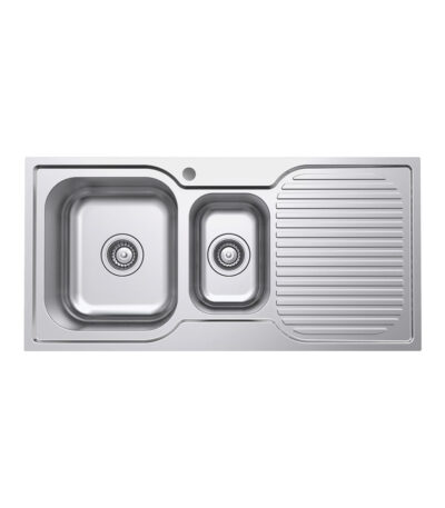 Tiva 980 1.5 Kitchen Sink with Drainer, Left Bowl