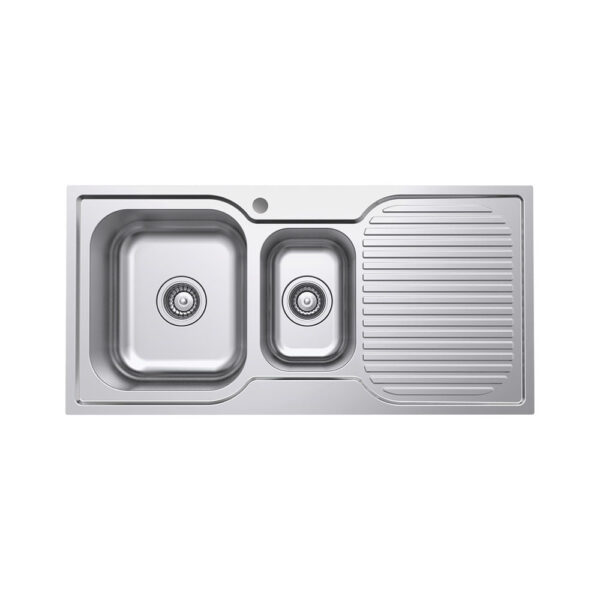 Tiva 980 1.5 Kitchen Sink with Drainer, Left Bowl