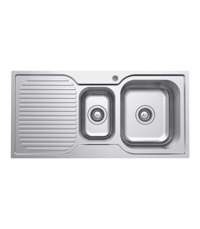 Tiva 980 1.5 Kitchen Sink with Drainer, Right Bowl