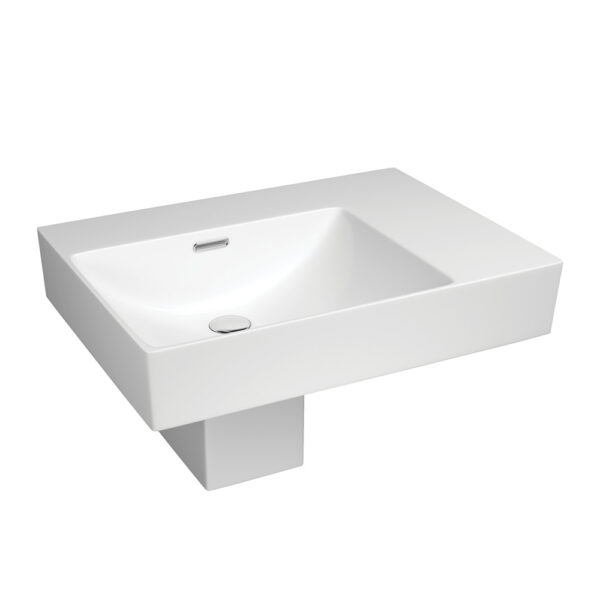 Tono Care Wall Basin with Integral Shroud, Left Bowl