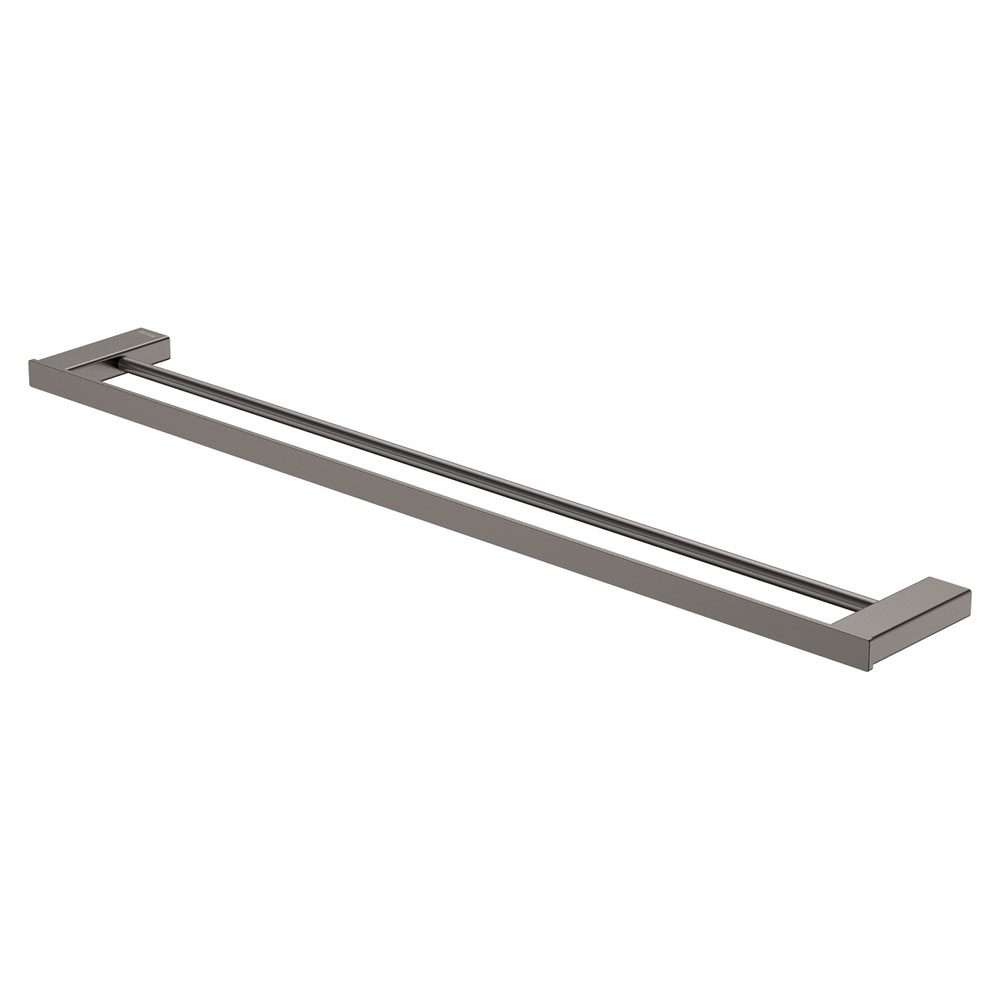 Tono Double Towel Rail, 810 mm, Gun Metal