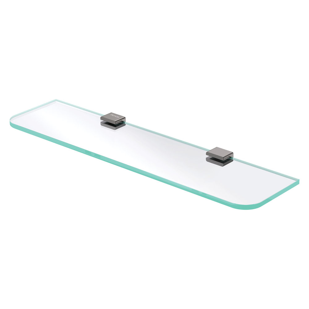 Tono Glass Shelf, Gun Metal