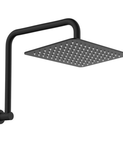 Tono Gooseneck Shower Arm Set, Matte Black