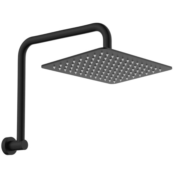 Tono Gooseneck Shower Arm Set, Matte Black