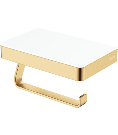 Tono Toilet Roll Holder with Glass Shelf, Urban Brass