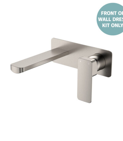 Tono Wall Basin/Bath Mixer Set Dress Kit, Brushed Nickel, Rectangular Plate, 160mm Outlet