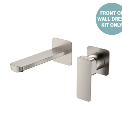 Tono Wall Basin/Bath Mixer Set Dress Kit, Brushed Nickel, Square Plates, 160mm Outlet