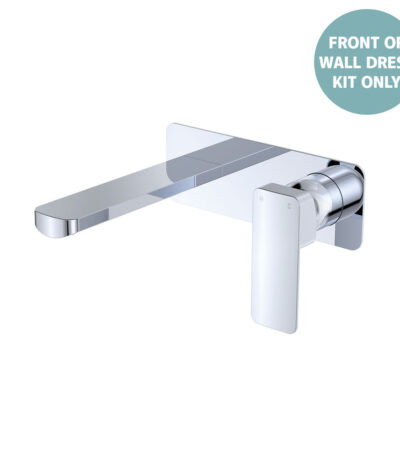 Tono Wall Basin/Bath Mixer Set Dress Kit, Chrome, Rectangular Plate, 160mm Outlet