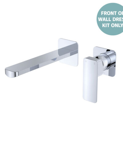 Tono Wall Basin/Bath Mixer Set Dress Kit, Chrome, Square Plates, 200mm Outlet