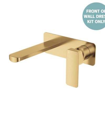 Tono Wall Basin/Bath Mixer Set Dress Kit, Urban Brass, Rectangular Plate, 160mm Outlet