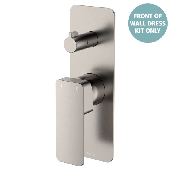 Tono Wall Diverter Mixer Dress Kit, Brushed Nickel, Rectangular Plate