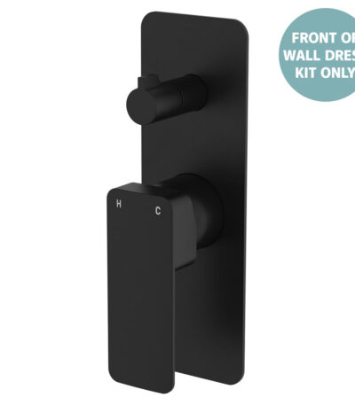 Tono Wall Diverter Mixer Dress Kit, Matte Black, Rectangular Plate