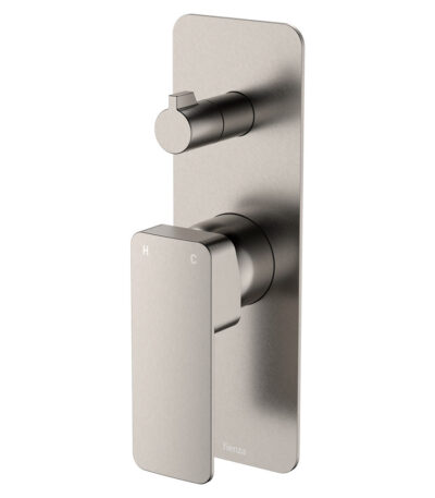 Tono Wall Diverter Mixer, Rectangular Plate, Brushed Nickel