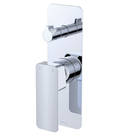 Tono Wall Diverter Mixer, Rectangular Plate, Chrome