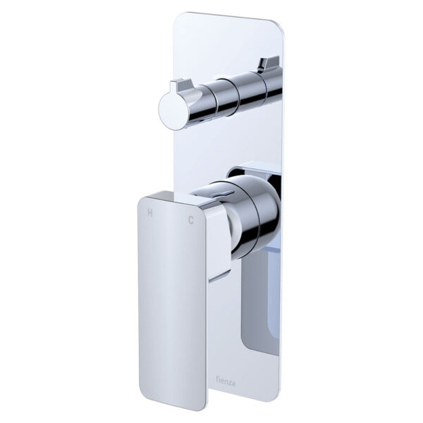 Tono Wall Diverter Mixer, Rectangular Plate, Chrome