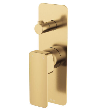 Tono Wall Diverter Mixer, Rectangular Plate, Urban Brass