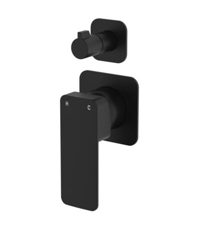 Tono Wall Diverter Mixer, Square Plates, Matte Black