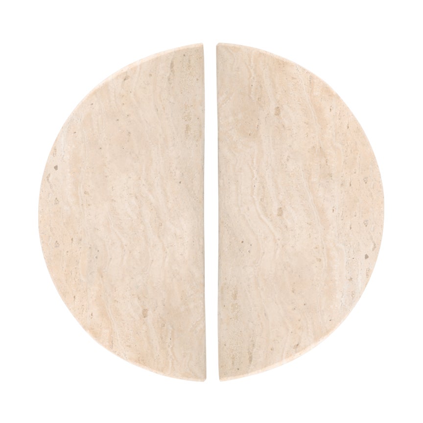 Travertine Half Moon Entry Door Pull (Pair)