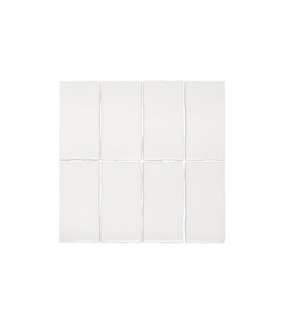Tropea Natural Edge Rectangle Tile - Gloss White