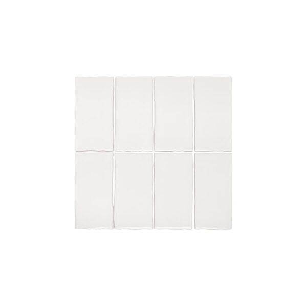 Tropea Natural Edge Rectangle Tile - Gloss White