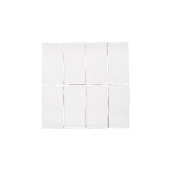 Tropea Natural Edge Rectangle Tile - Matte White