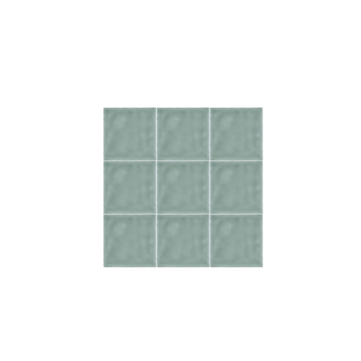 Tropea Natural Edge Square Tile - Eucalyptus Green
