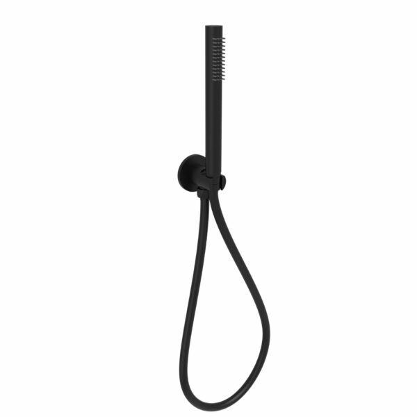 Tube Hand Shower On Wall Outlet Bracket - Matt Black | PSH003-2B