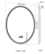UDBK LED-08 OVAL SMART LED MIRROR - Urban Designs Bathroom and Kitchen