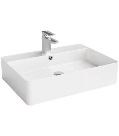 Ultra Slim Gloss White Fine Ceramic - Basin - 600 | B6042