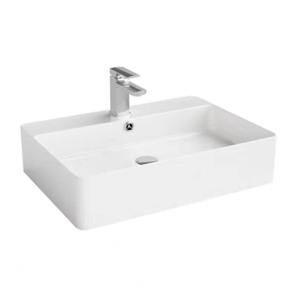 Ultra Slim Gloss White Fine Ceramic - Basin - 600 | B6042