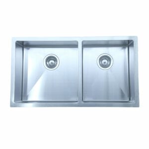 Undermount 1 & 3/4 Double Bowl Kitchen Sink - 813x450x200mm | C-3219