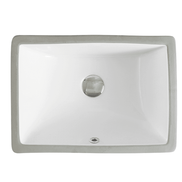 Undermount Ceramic Basin - Gloss White - Rectangle - 460mm | Nue 46