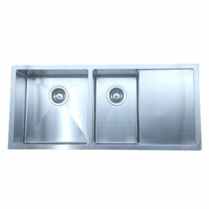 Undermounted Kitchenware Stainless Steel Handmade One and Half Bowl Kitchen Sink With Drainer - 1000x450x200mm | 10045D