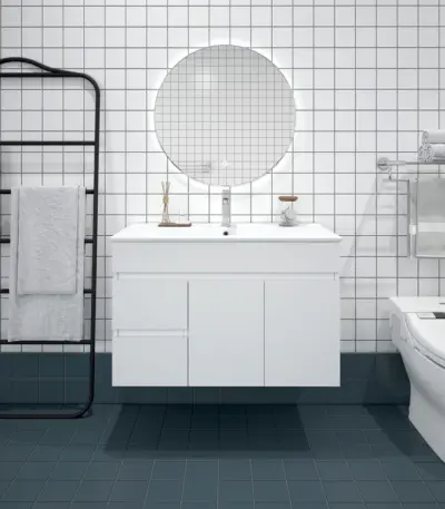 UNICASA BI-90W-GW BIANCA WALL HUNG MDF VANITY 900MM GLOSS WHITE - Urban Designs Bathroom and Kitchen