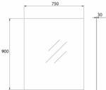UNICASA BIM-90S BIANCA RECTANGLE PENCIL EDGE MIRROR 900MM - Urban Designs Bathroom and Kitchen