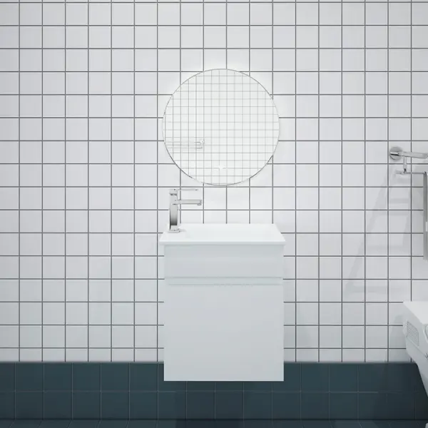 UNICASA BIPS-40W-GW SMALL SPACE WALL HUNG PVC VANITY 400MM GLOSS WHITE - Urban Designs Bathroom and Kitchen