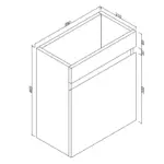 UNICASA BIPS-40W-GW SMALL SPACE WALL HUNG PVC VANITY 400MM GLOSS WHITE - Urban Designs Bathroom and Kitchen